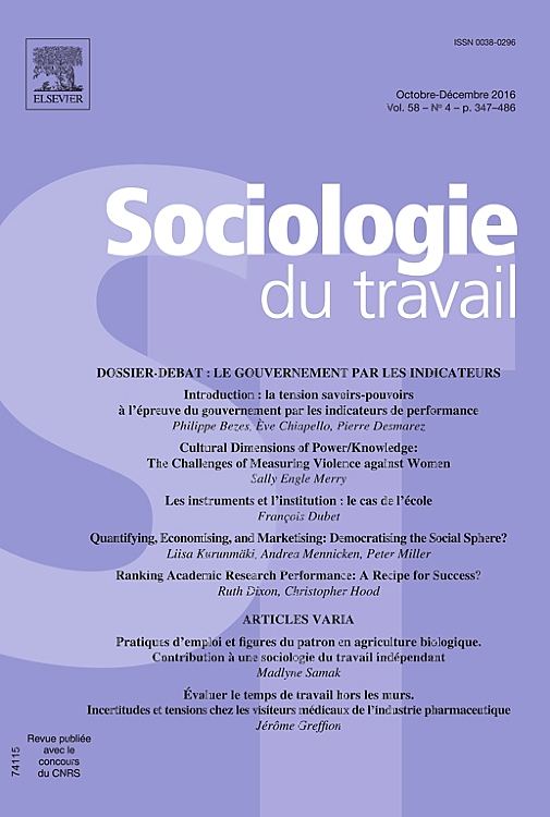 Go to journal home page - Sociologie du Travail